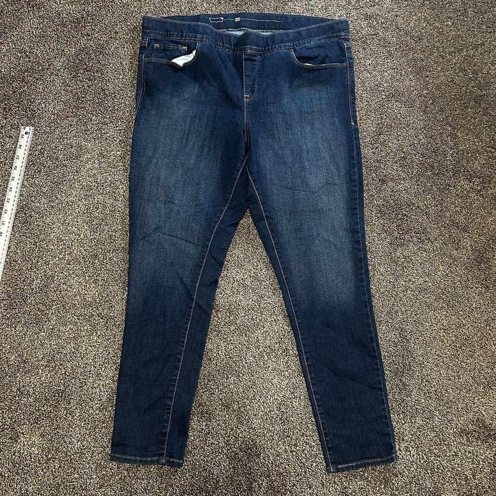 Levi's Pull-On Skinny Jeans Women 20 Blue Excellent Dark Wash Stretch Denim